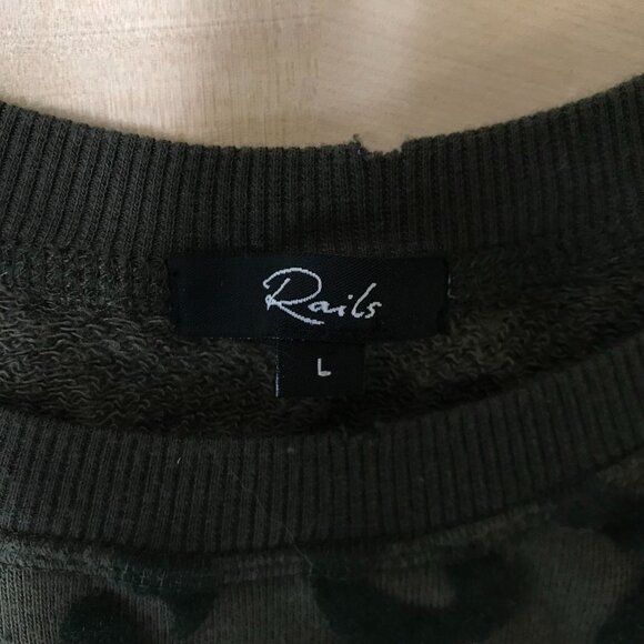 RAILS - WOMEN'S LARGE- GREEN LONG SLEEVE CREW NECK COTTON BLEND SWEATSHIRT - Picture 7 of 8